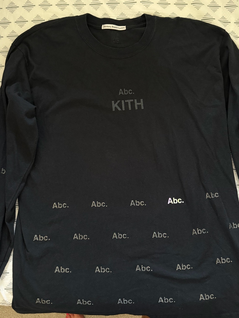 Kith Black Long Sleeve Advisory Board Crystals Logo Tee